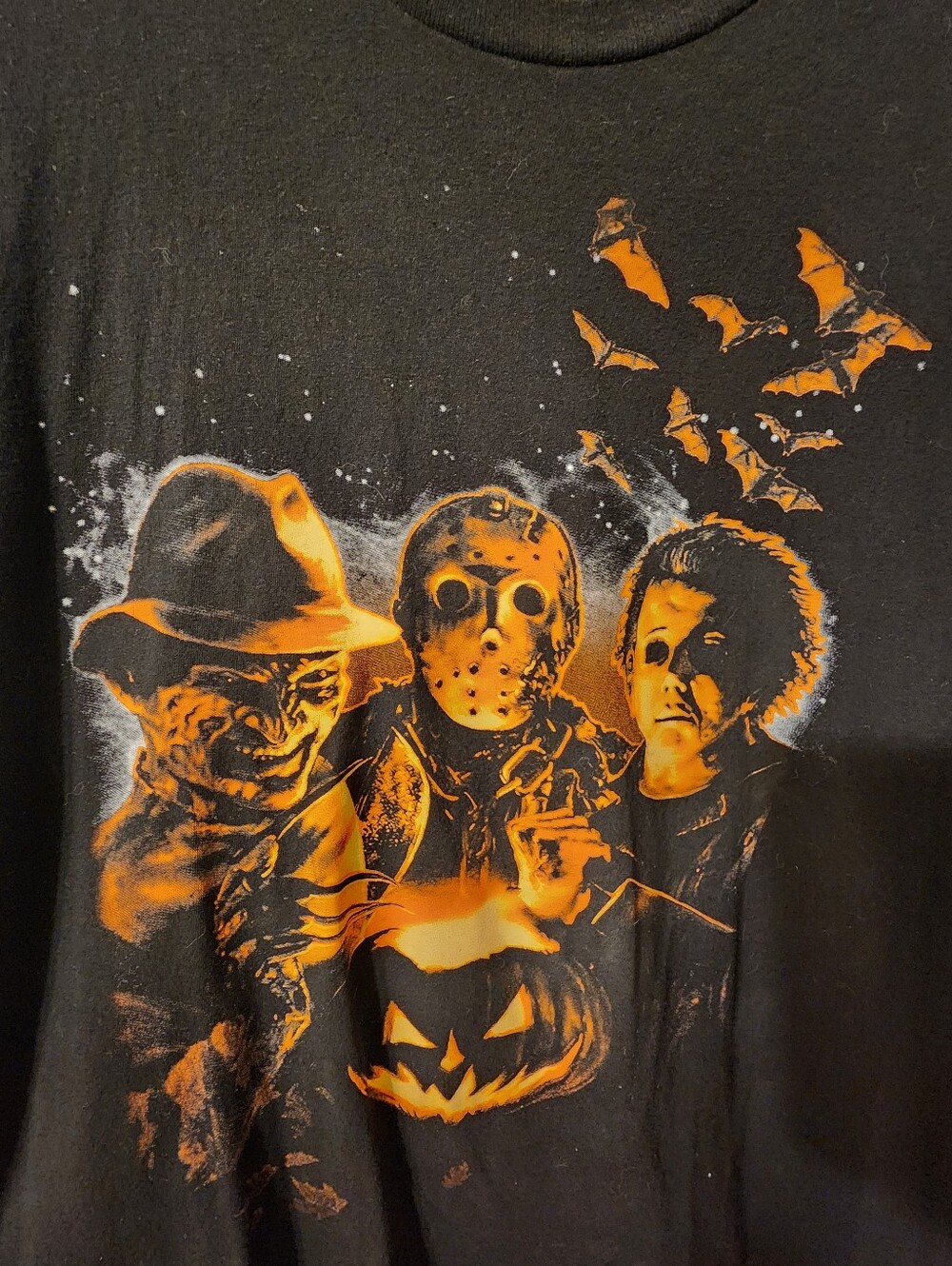 Peanuts Halloween Pumpkin Black Graphic Tee and Michael Myers Jack O Lantern Tee - Picture 7 of 8